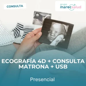 Ecografía 4D con consulta de matrona y entrega en USB